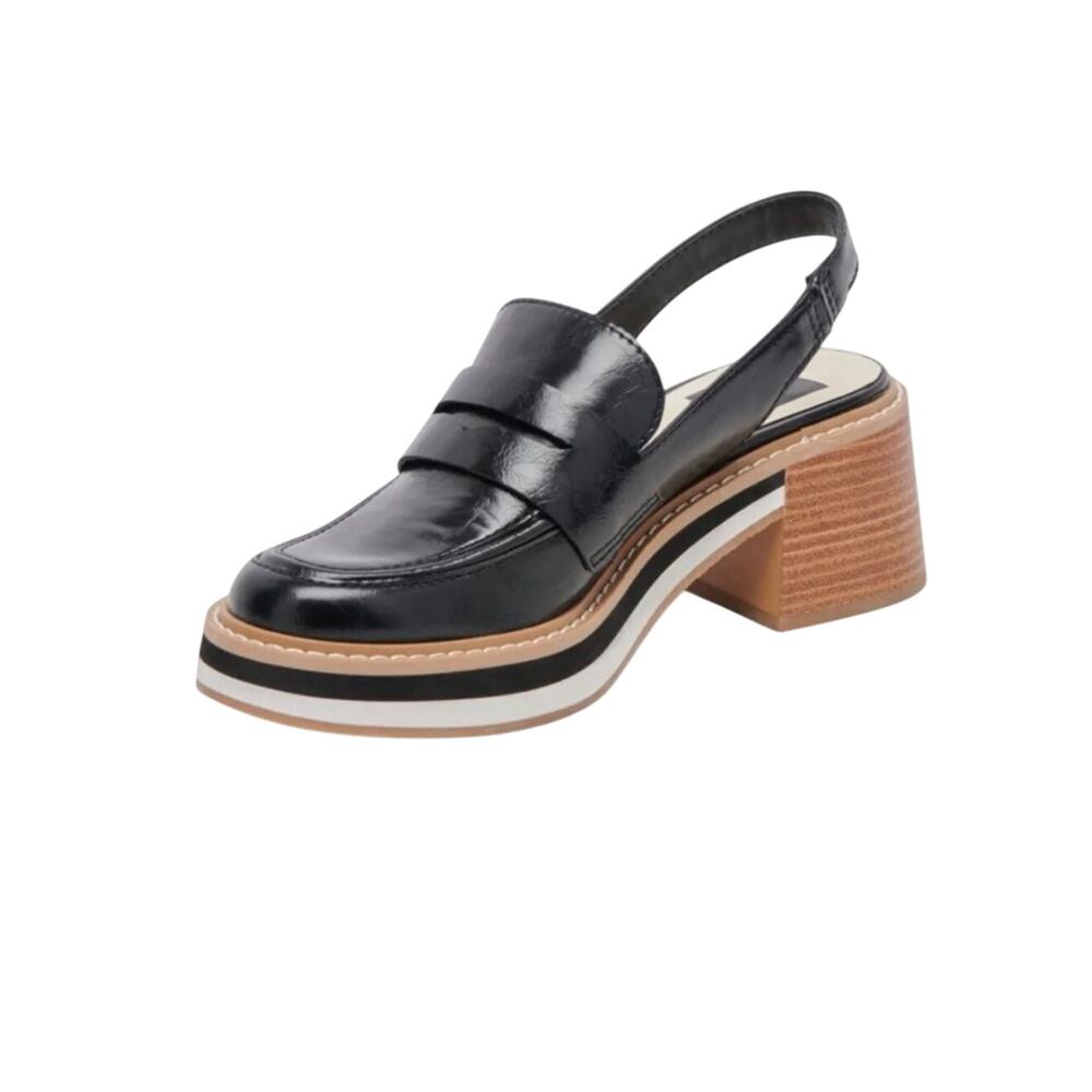 Dolce Vita Hines Loafer Chunky Heel Platform Slingback Size 8.5